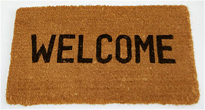 Don't actually wipe your feet on our welcome mat. You'll screw up your monitor in the process.