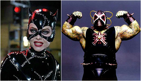 Catwoman Selina Kyle (Anne Hathaway) and Bane (Tom Hardy) as the new villains in The Dark Knight Rises.