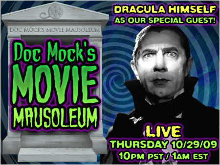 The one and only COUNT DRACULA is our guest tonight LIVE at 10pm PST!