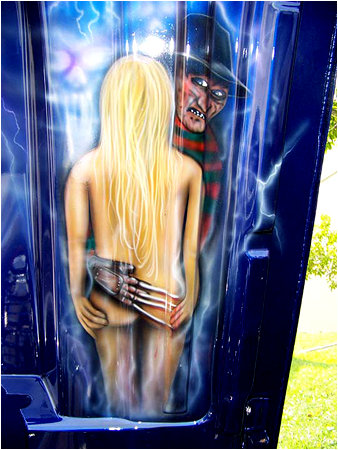 Shouldn't this be in an art gallery instead of under the hood of a car?