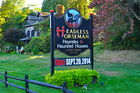 The Headless Horseman Hayride & Haunted Houses entrance!