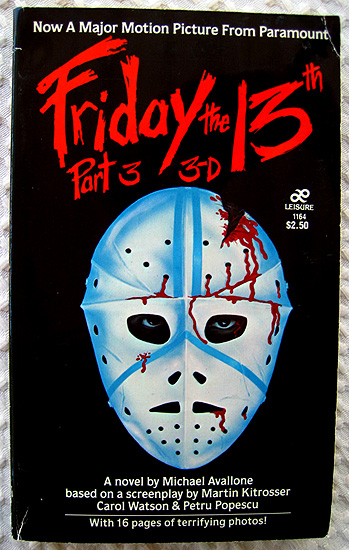 The Friday the 13th, part 3: 3-D movie adaptation paperback novel!