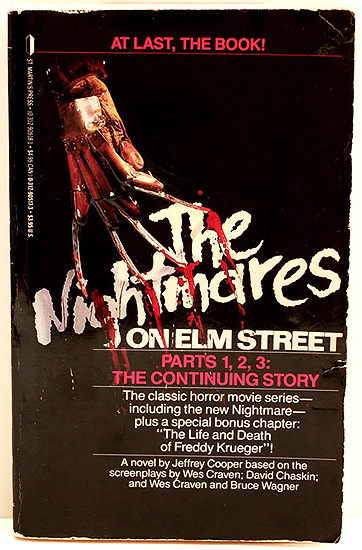 The Nightmares on Elm Street parts 1, 2, and 3 movie adaptation paperback novel!