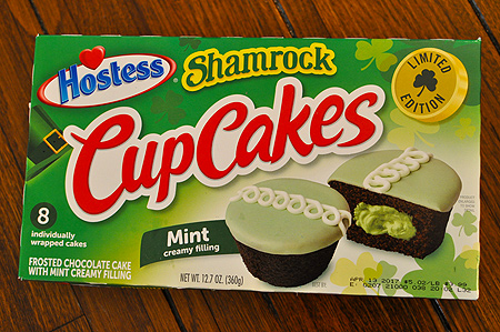 Hostess Shamrock CupCakes for Saint Patrick's Day!