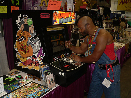 Mr. T plays Abobo's Big Adventure at the San Diego Comic-Con. Mr. T is angry because Abobo is even tougher than he is.