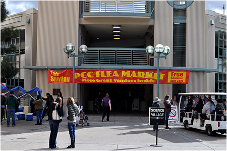 Arriving at the Pasadena City College Flea Market - January 2013