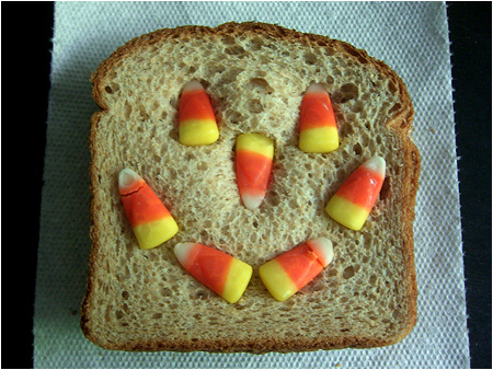 Peanut Butter & Candy Corn... everything a growing boy needs.