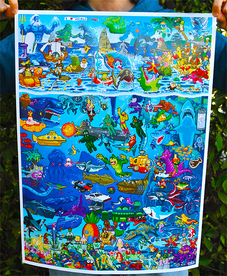 8-Bit Pixels Under The Sea posters now available on I-Mockery.com!