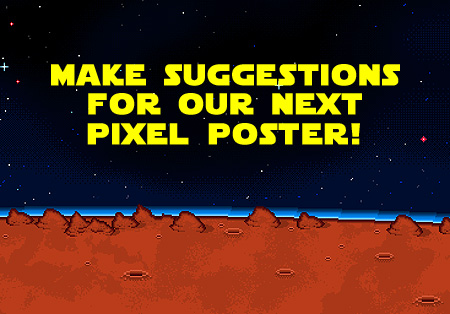 Make suggestions for our Sci-Fi pixel poster!