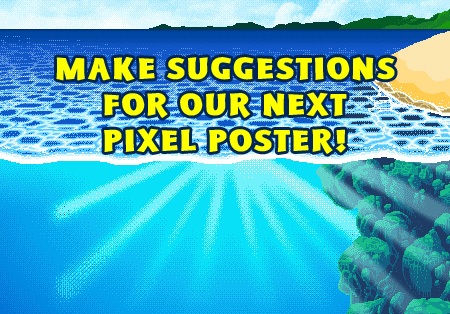 Make suggestions for our upcoming Underwater pixel poster!