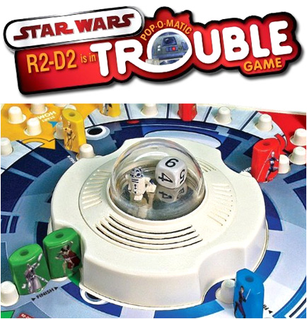 Make R2-D2 scream bloody murder by popping him inside the pop-o-matic trouble bubble!