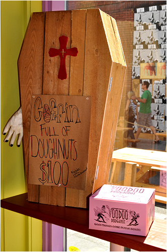 A donut coffin! I thought stuff like this only existed in my dreams.