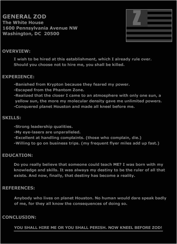KNEEL BEFORE THE GREATEST RESUME EVER!