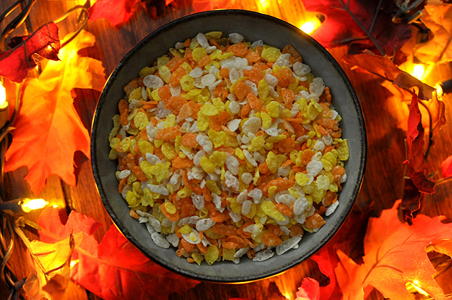 Post Candy Corn Flavor Pebbles Cereal!