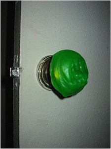 Let's see if you can spot the slimy doorknob in this pic!