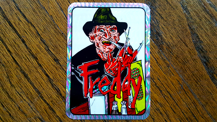 A Nightmare on Elm Street Freddy Krueger vintage horror prism vending machine sticker!