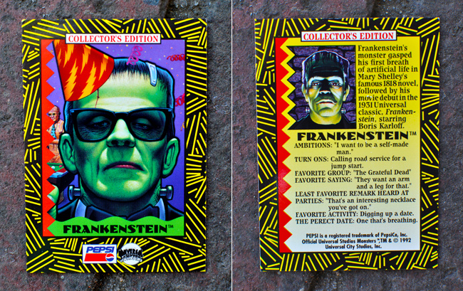 The Frankenstein Pepsi Party Monster Collector's Edition Card!