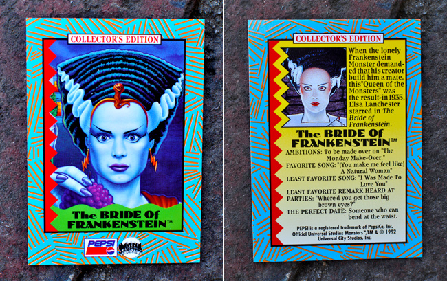 The Bride of Frankenstein Pepsi Party Monster Collector's Edition Card!