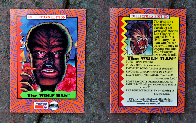 The Wolf Man Pepsi Party Monster Collector's Edition Card!
