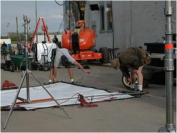 I think they're setting up a tent