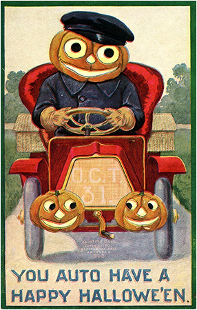 Kids Birthday Party Places on Vintage Halloween Cards