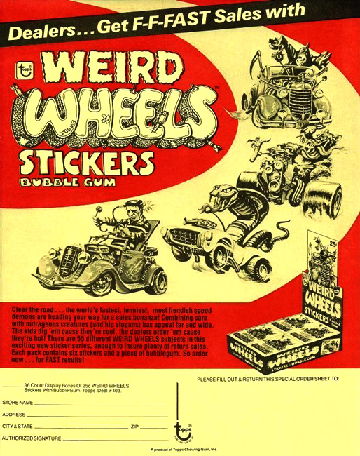 Topps Weird Wheels circa 1980