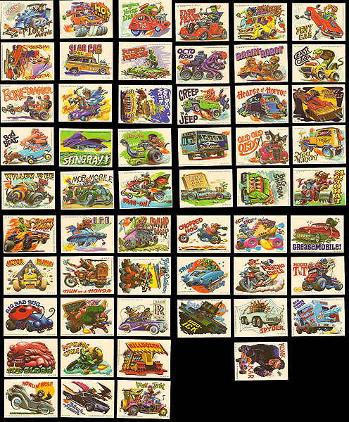 Topps Weird Wheels complete trading card sticker set