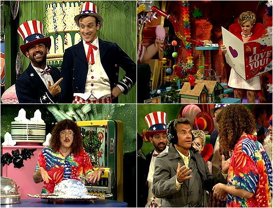 Hey it's Dick Clark! Maybe he wants a bite of that tinfoil pie you got there, Al!