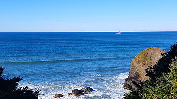 The Tilamook Rock Lighthouse was visible off in the distance from the trail.