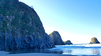 Sea Stacks jutting out on the southern end of Crescent Beach.