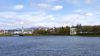 A view of Tjornin lake and its beautiful panoramic scenery. This lake even freezes over at times during the winter and becomes a popular ice skating spot. Again, something she would've loved.