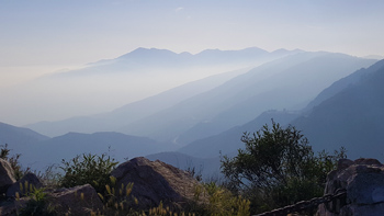 One final snap of the amazing, hazy mountain layers as I make my descent back home.