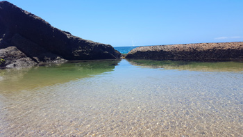Ignore the private beach area warnings and this is your reward.