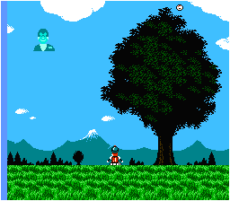 Is that a floating baseball above that tree?
